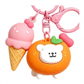 Custom PVC Ice Cream Bear Keychain