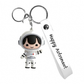 Custom PVC Astronaut Keychain with Printed Strap