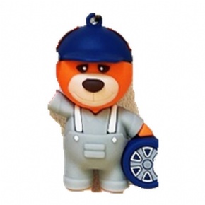 Custom PVC Engineer Bear Keychain