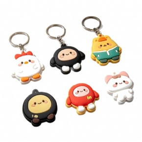 Custom PVC Flat Round Charm Keychain