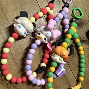 Silicone Phone Charm Strap with Character Beads