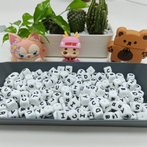 Silicone Letter Beads with Storage Tray