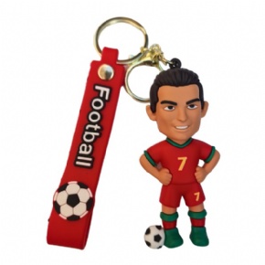Football Striker No.7 PVC Keychain